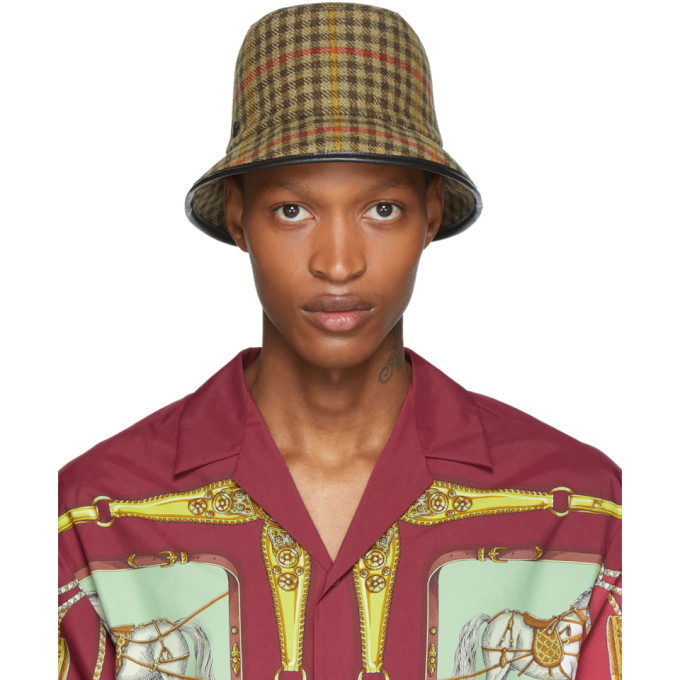 Photo: Gucci Beige Plaid Bucket Hat