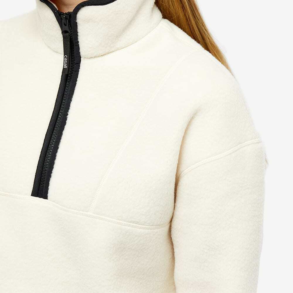 Casall Women's Pile Half Zip Fleece Top in Off White CASALL