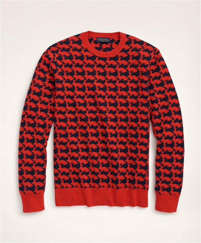 Photo: Brooks Brothers Men's Men's Lunar New Year Rabbit Intarsia Cotton Cashmere Sweater | Red
