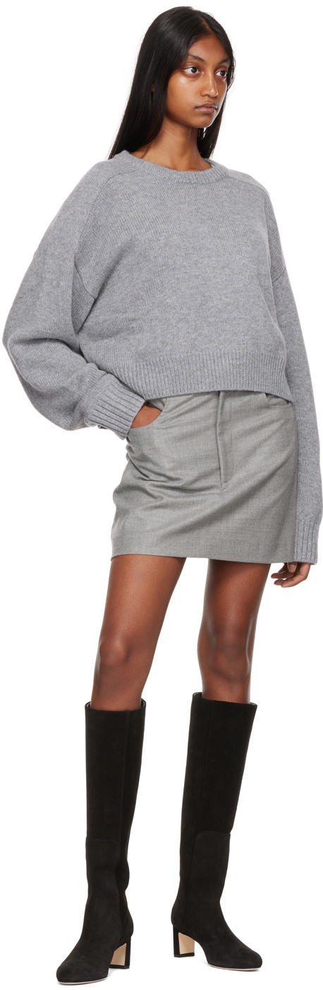 Loulou Studio Gray Hornby Miniskirt