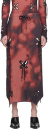 J.KIM Black & Burgundy Jester Midi Skirt
