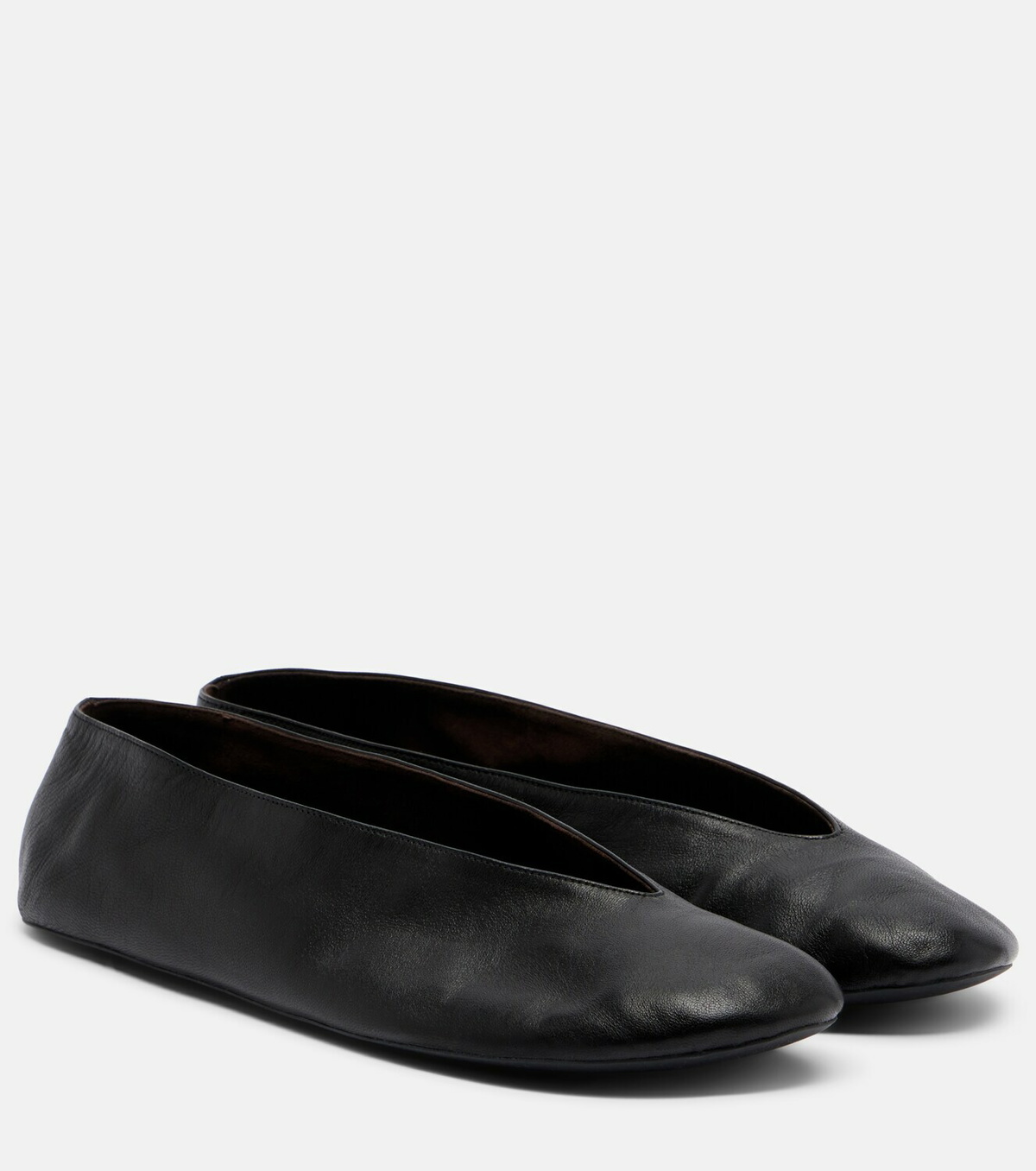 The Row Fay leather ballet flats