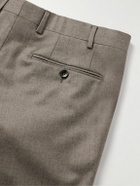 Canali - Kei Slim-Fit Wool-Flannel Suit Trousers - Brown