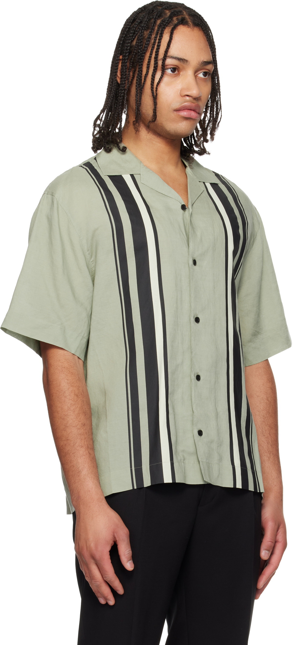 Hugo Green Striped Shirt