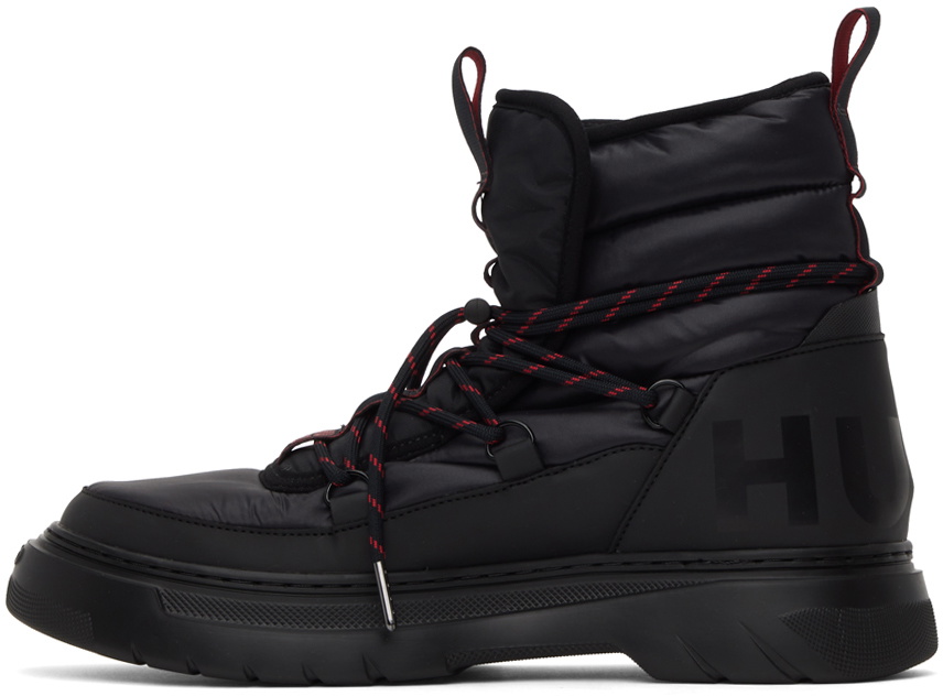 Hugo Black Quilted Boots Hugo Boss