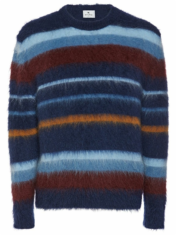 Photo: ETRO - Striped Mohair Knit Crewneck Sweater