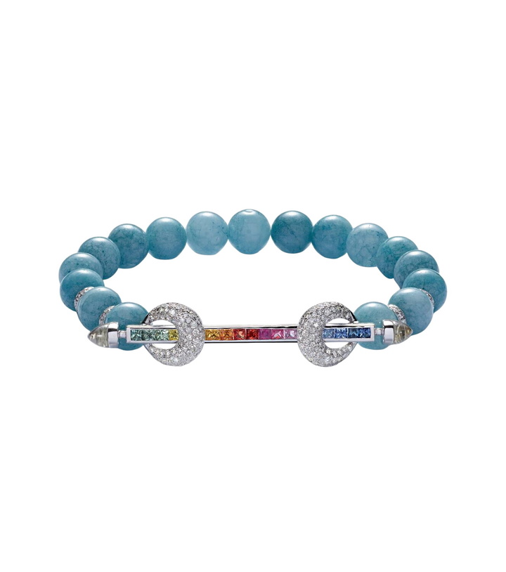 Photo: Ananya Chakra 18kt white gold bracelet with sapphires, diamonds, and gemstones