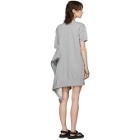 Sacai Grey Asymmetric Lace-Up Dress