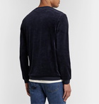 Hugo Boss - Logo-Embroidered Cotton-Blend Velour Sweatshirt - Blue