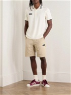 adidas Originals - Striped Logo-Appliquéd Jersey Polo Shirt - White