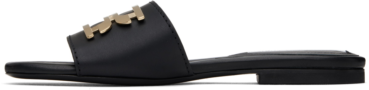 Victoria Beckham Black B Buckle Sandals