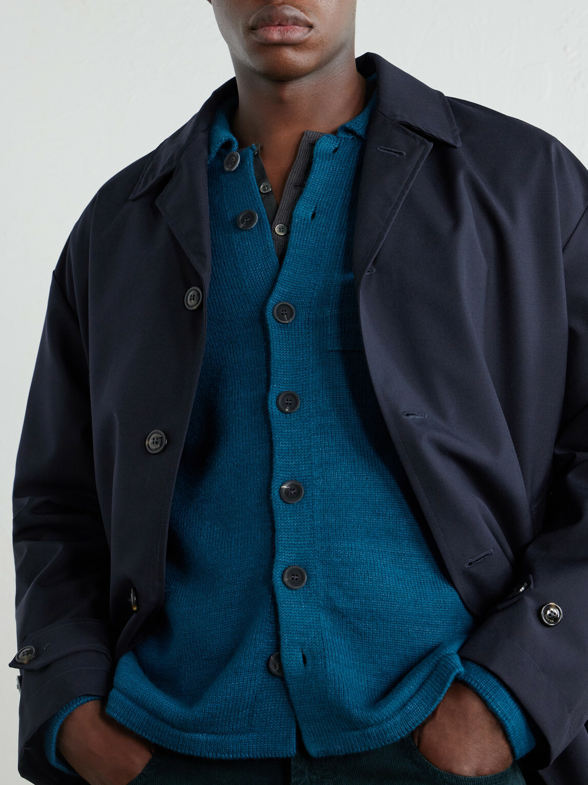 Inis Meáin - Merino Wool and Linen-Blend Cardigan - Blue