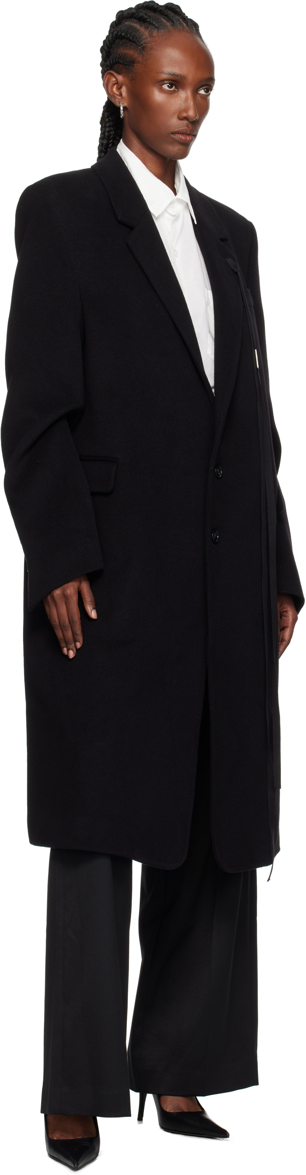 Ann Demeulemeester Black Viv High Comfort Tailored Coat