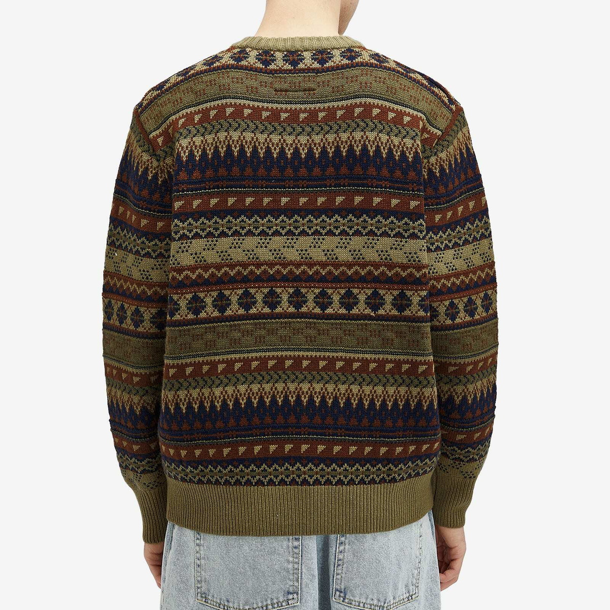 Nike Men's Apparel Life Fair Isle Sweater in Neutral Olive Nike