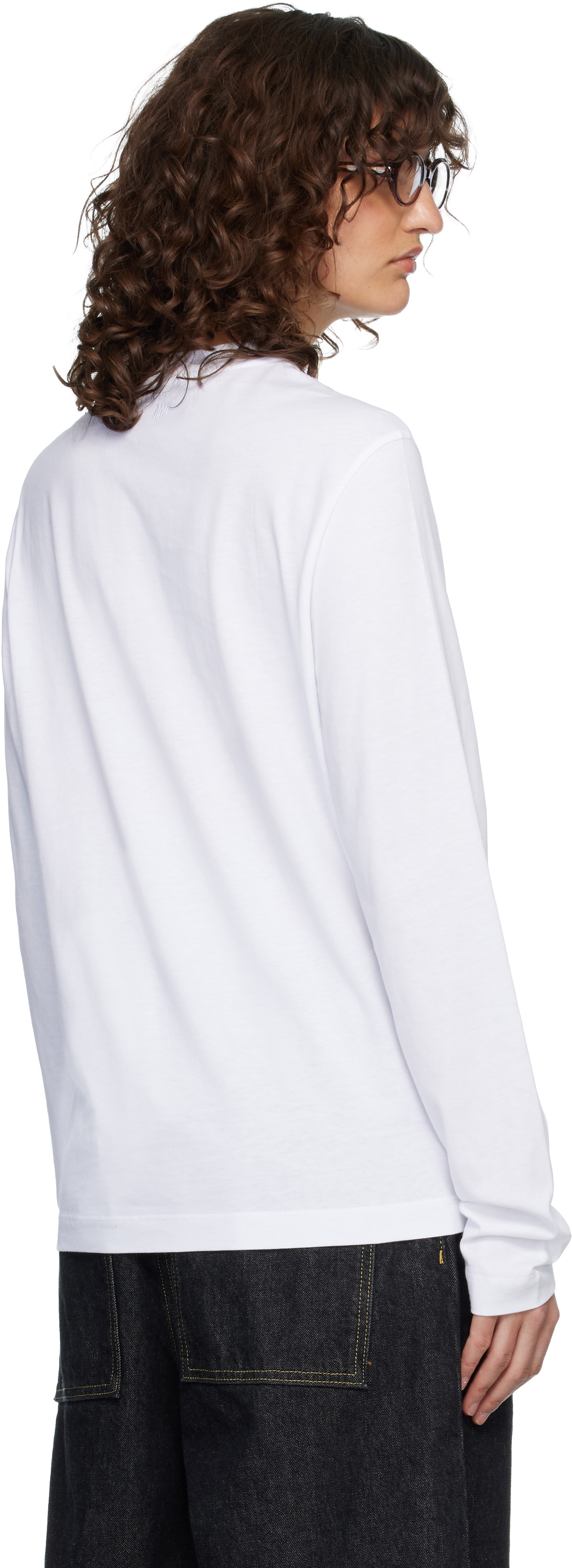 AMI Paris White Ami de Coeur Long Sleeves T-shirt
