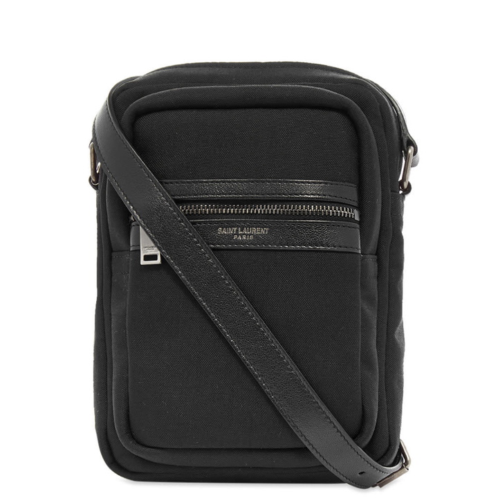 Photo: Saint Laurent Brad Canvas Leather Shoulder Bag