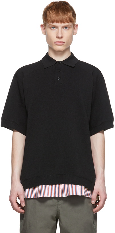 Photo: Juun.J Black Polyester Polo