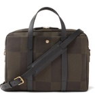 Mismo - Endeavour Leather-Trimmed Checked Canvas-Jacquard Briefcase - Green