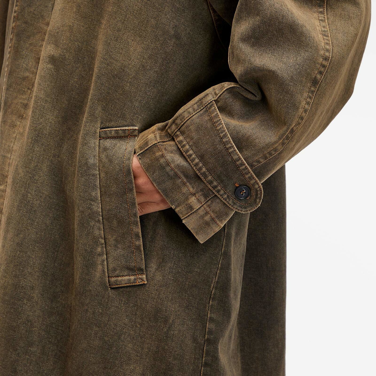 【送料&関税込】Maison Margiela Denim Trench Coat MM6 Maison Margiela Men's Denim Trench Coat Coaat in Brown