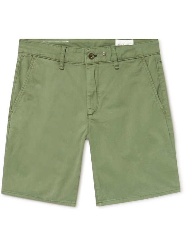 Photo: Rag & Bone - Perry Straight-Leg Cotton-Blend Twill Shorts - Green