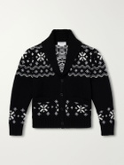 Thom Browne - Shawl-Collar Jacquard-Knitted Cashmere Cardigan - Black