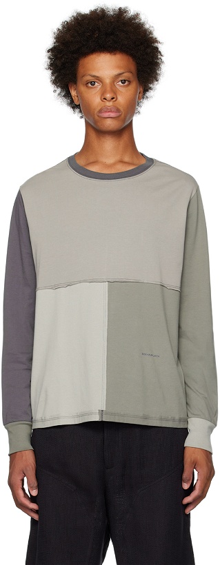 Photo: Eckhaus Latta Gray Lapped Long Sleeve T-Shirt