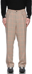 Boss Beige Russell Athletic Edition Houndstooth Trousers