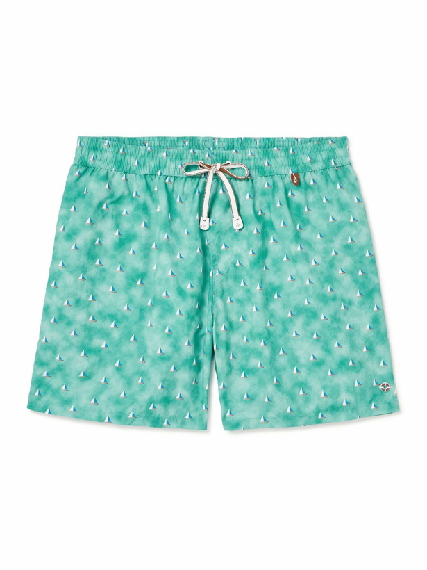 Photo: Loro Piana - Bay Straight-Leg Mid-Length Printed Swim Shorts - Green