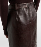 The Frankie Shop Taney croc-effect leather pencil skirt