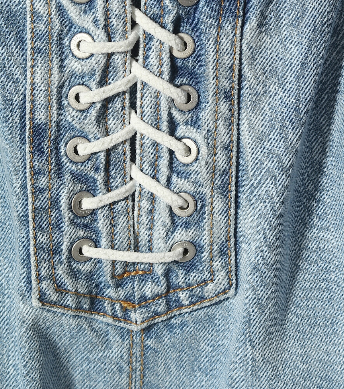 Unravel - Lace-up high-rise wide-leg jeans