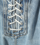 Unravel - Lace-up high-rise wide-leg jeans