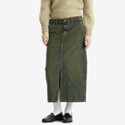 Dickies Women's Midi Denim Carpenter Skirt in Green Tone Fade