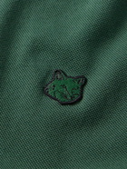 Maison Kitsuné - Logo-Appliquéd Cotton-Piqué Polo Shirt - Green