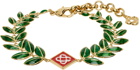 Casablanca Gold & Green Laurel Leaf Bracelet
