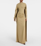 Tove Malena caped ruched jersey maxi dress