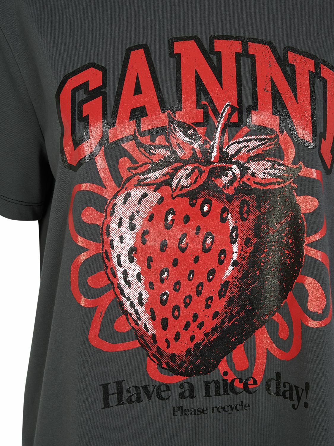GANNI - Strawberry Print Cotton Jersey T-shirt GANNI