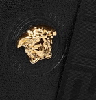 Versace - Logo-Detailed Full-Grain Leather Messenger Bag - Men - Black