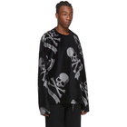 mastermind WORLD Black Velour Skull T-Shirt