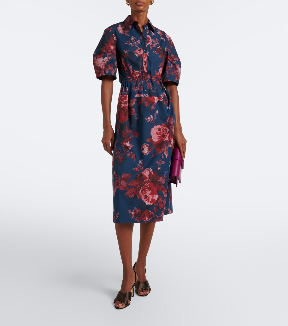 Erdem Floral cotton poplin shirt dress