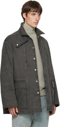 Rick Owens Gray Tower Collared Mac Jacket