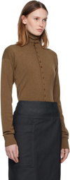 LEMAIRE Brown Buttoned Fitted Cardigan