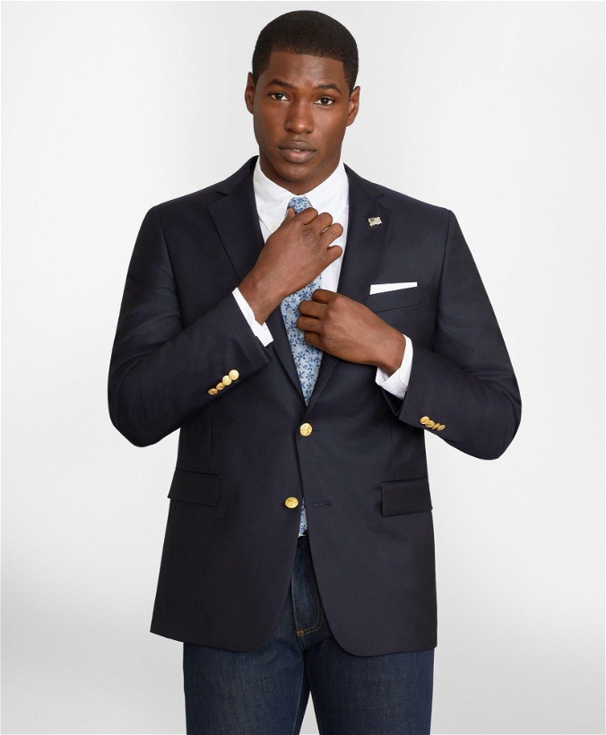 Photo: Brooks Brothers Men's Regent Classic-Fit Two-Button Blazer | Dark Navy