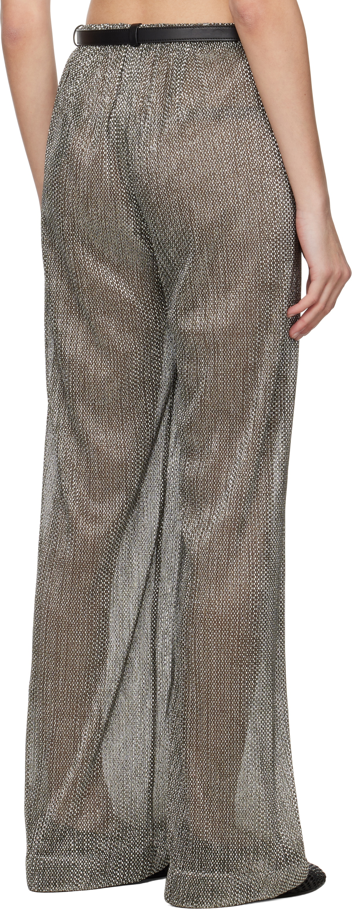 Nanushka Silver & Black Maglie Trousers.