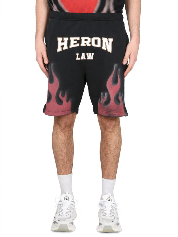 Photo: HERON PRESTON Bermuda Shorts With Flames Print