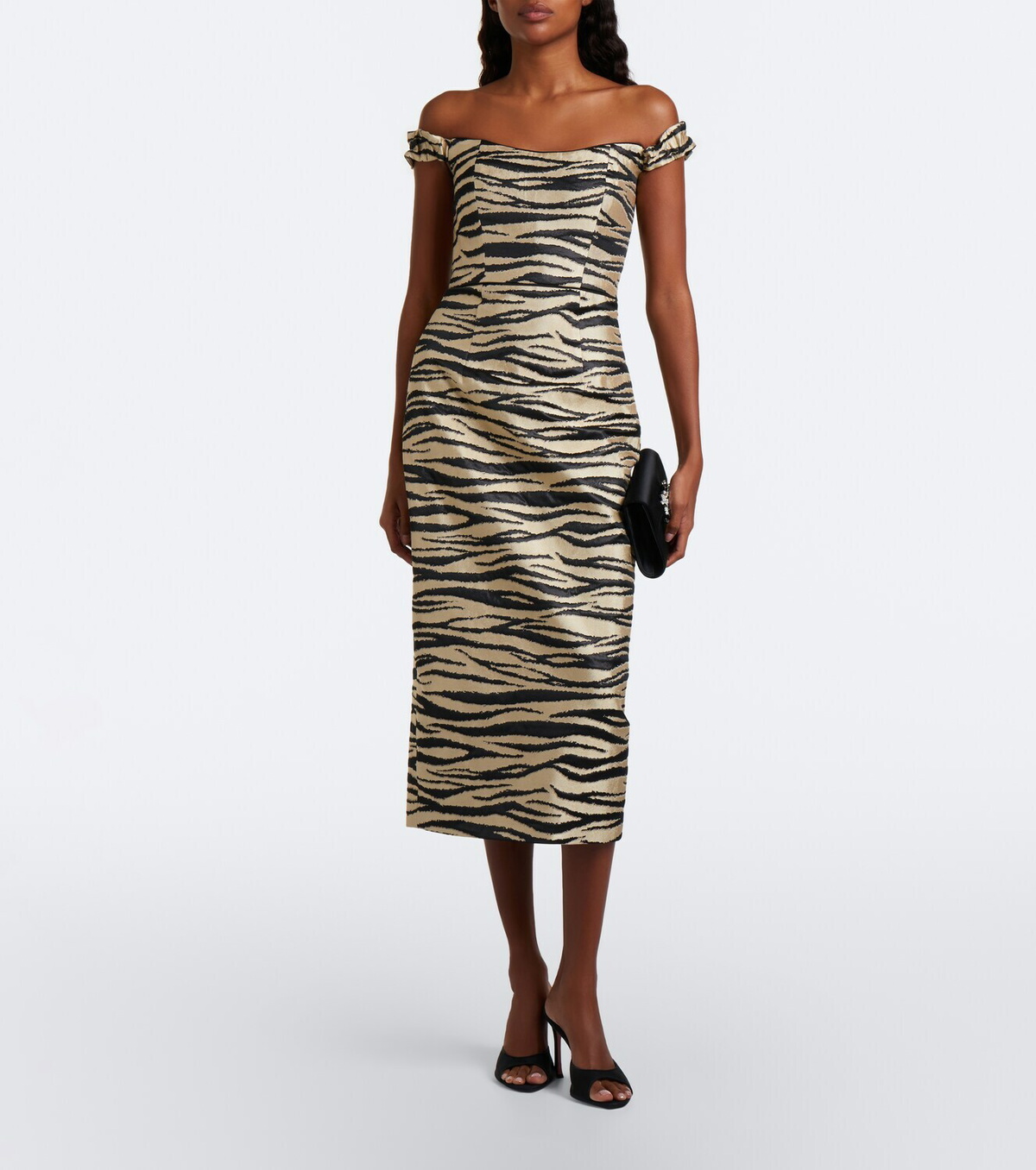 Markarian Amina off-shoulder jacquard midi dress