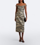 Markarian Amina off-shoulder jacquard midi dress