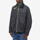 Barbour Men's International Harlow Wax Jacket in Navy