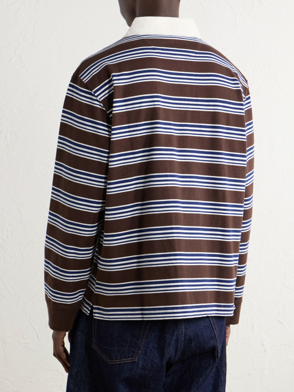 Corridor - Striped Cotton-Jersey Polo Shirt - Brown