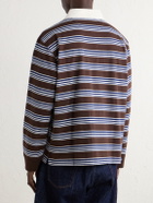 Corridor - Striped Cotton-Jersey Polo Shirt - Brown