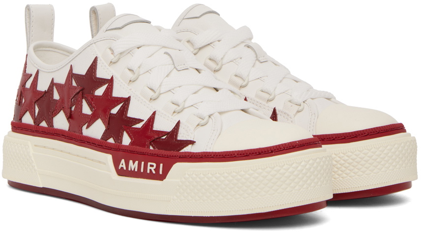 AMIRI White & Red Stars Court Low-Top Sneakers Amiri AMIRI White & Red Stars Court Low-Top Sneakers Amiri